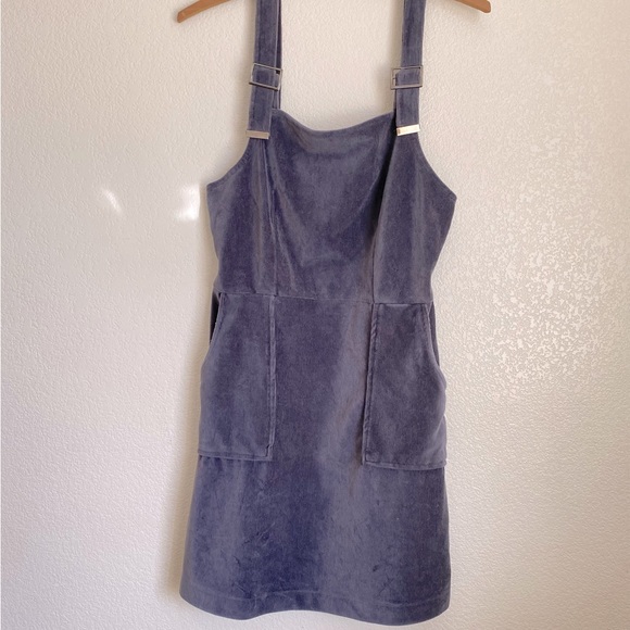 Topshop Dresses & Skirts - TopShop corduroy jumper dress Gray/blue. Size 8